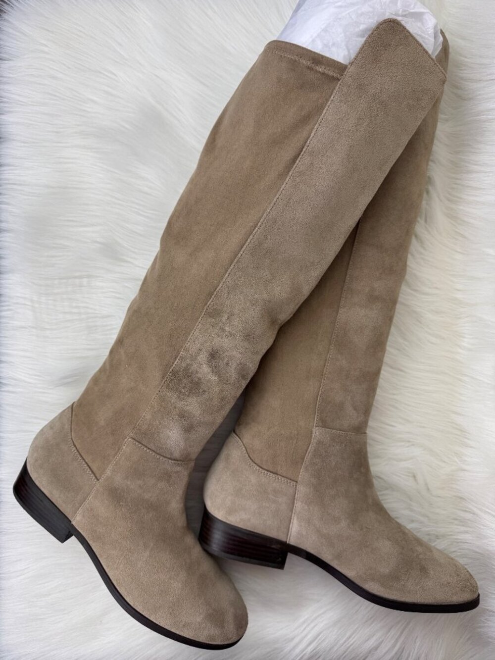 Lucky Brand Calypso Over-The-Knee Boot Shoes Sz US 10M EU 41.5 Beige